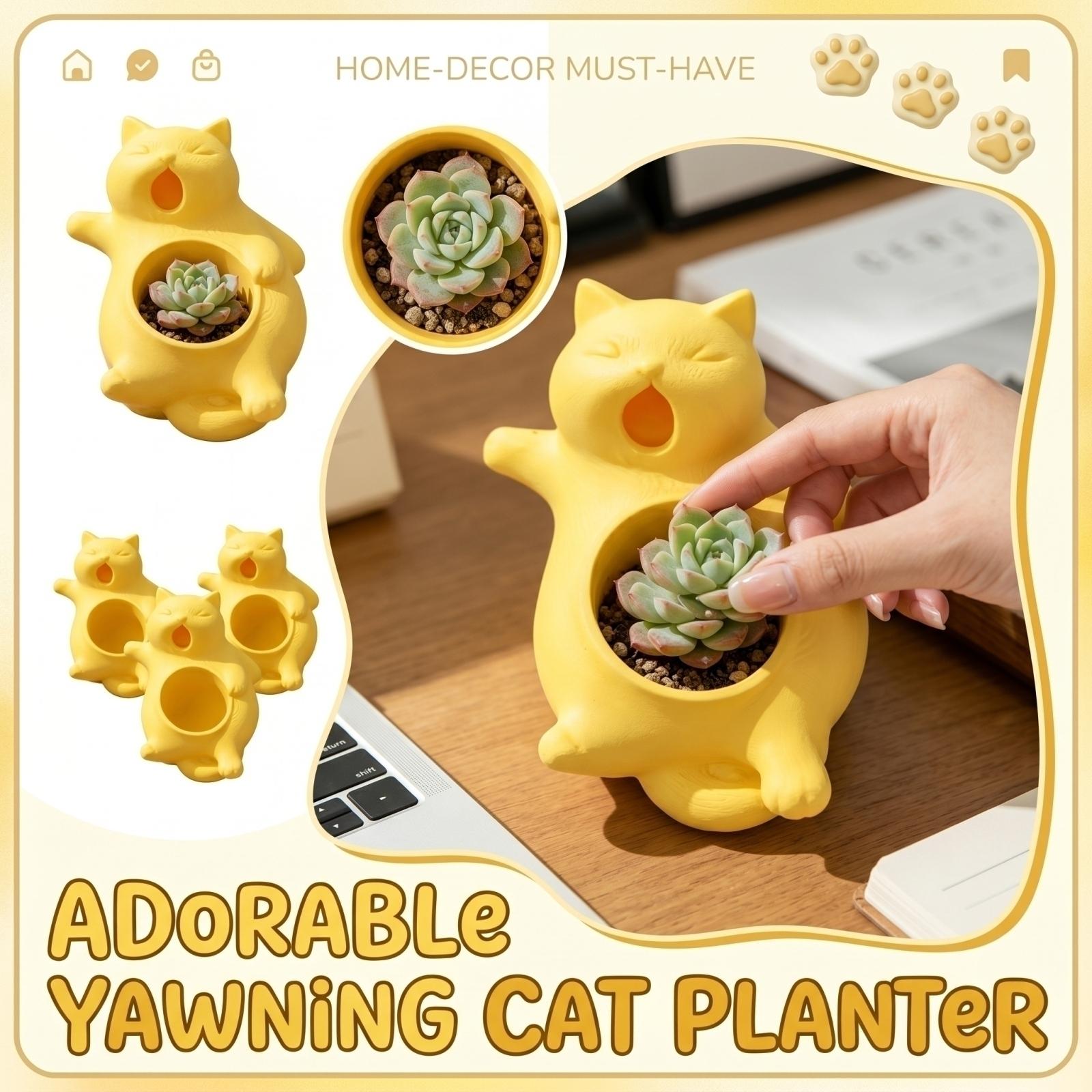 Ceramic Cat Yawning Planter with Succulent Pot Holder Small Indoor Decorative Plant Container for Desk Shelf and Home Garden Use 10cm One Size жовтий
Ceramic Cat Yawning Planter with Succulent Pot Holder Small Indoor Decorative Plant Container for Desk Shelf and Home Garden Use 10cm One Size жовтий