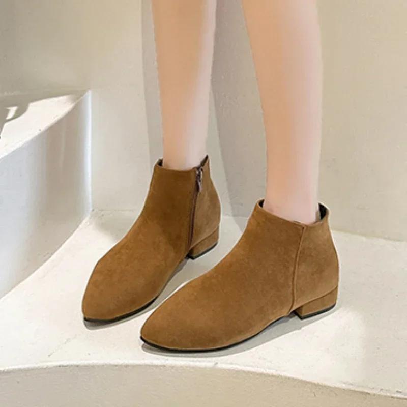 2025 Hot Sale Women s Shoes Zipper Women s Boots Autumn Pointed Toe Solid Flock Short Barrel Chunky Heels Concise Roman Boots 35
2025 Hot Sale Women s Shoes Zipper Women s Boots Autumn Pointed Toe Solid Flock Short Barrel Chunky Heels Concise Roman Boots 35