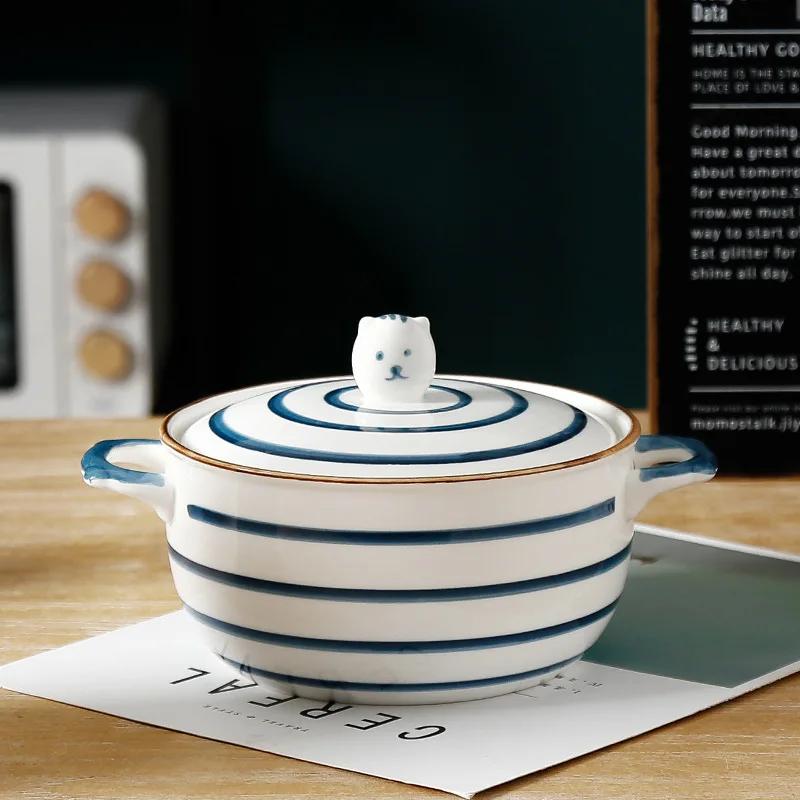 Ceramic Instant Noodle Bowl with Lid Japanese Binaural 6-Inch Salad Bowl Porcelain Small Soup Pot Household Tableware Kitchen
Ceramic Instant Noodle Bowl with Lid Japanese Binaural 6-Inch Salad Bowl Porcelain Small Soup Pot Household Tableware Kitchen