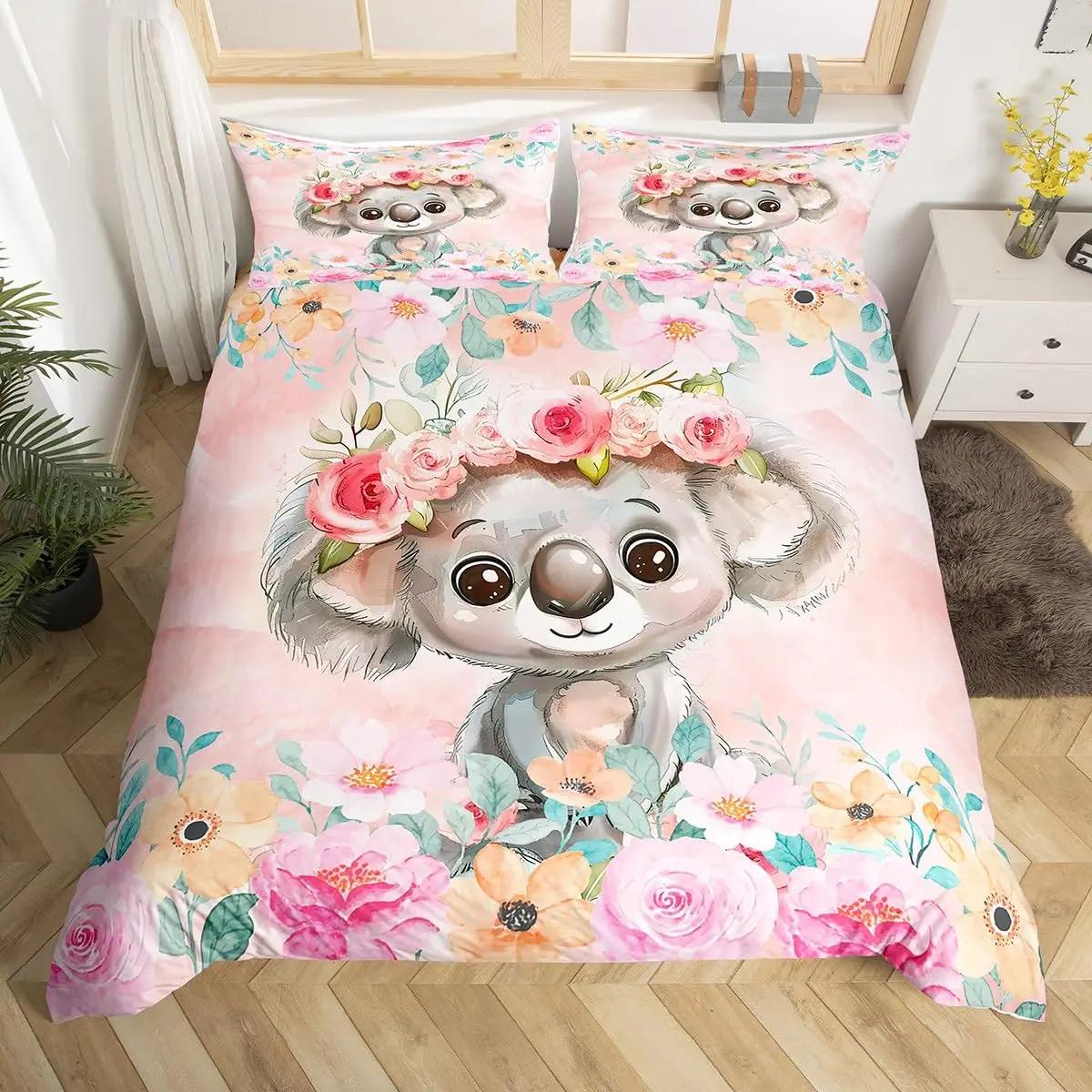 Cute Koala Duvet Cover Twin SizePink Air Balloon Bedding Set Watercolor Flower Animals Comforter Cover Cartoon Quilt Cover EU King(240*220cm)3pcs
Cute Koala Duvet Cover Twin SizePink Air Balloon Bedding Set Watercolor Flower Animals Comforter Cover Cartoon Quilt Cover EU King(240*220cm)3pcs