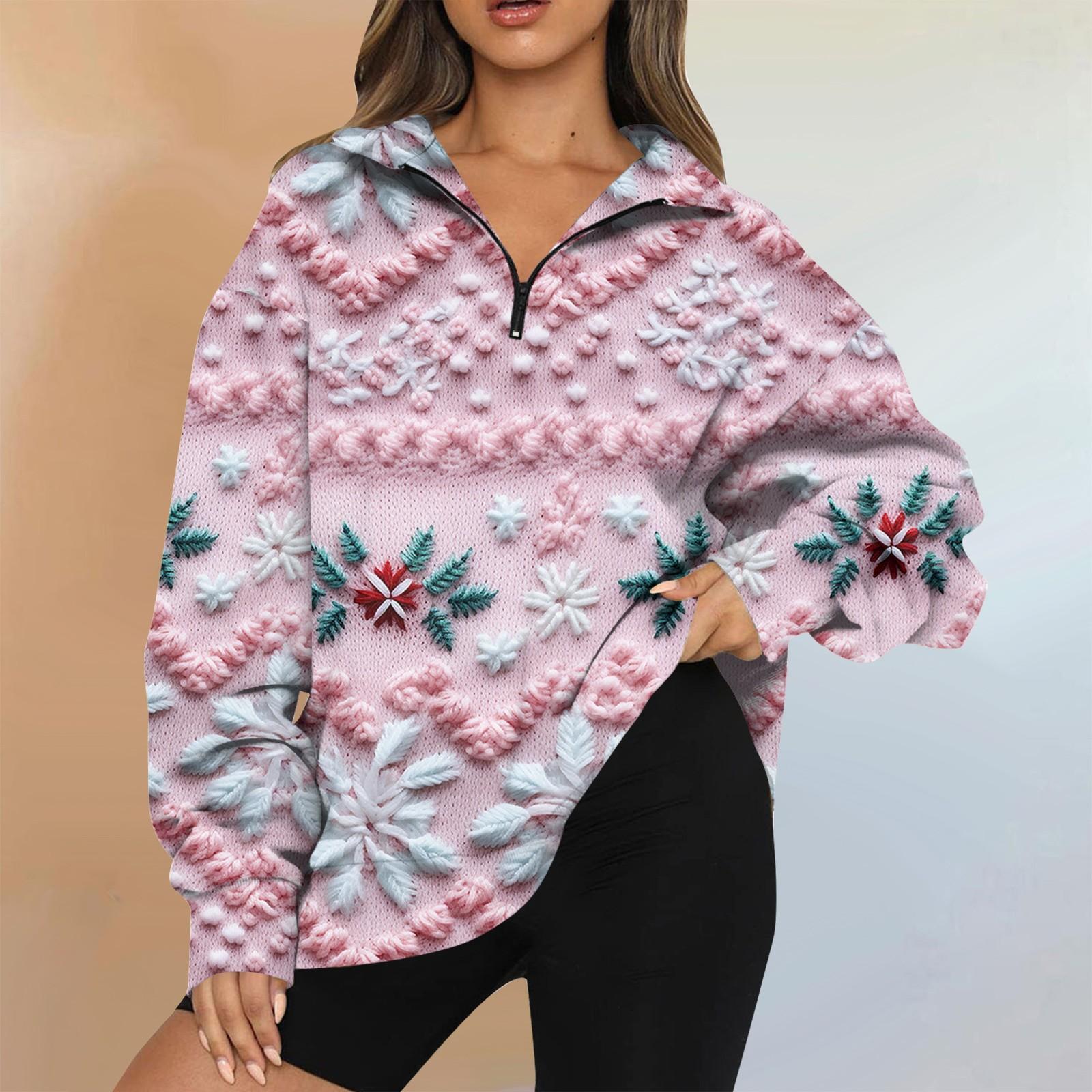Women s Casual Fashion Long Sleeve Christmas 3D Print Oversize Zip Sweatshirt Top M рожевий
Women s Casual Fashion Long Sleeve Christmas 3D Print Oversize Zip Sweatshirt Top M рожевий