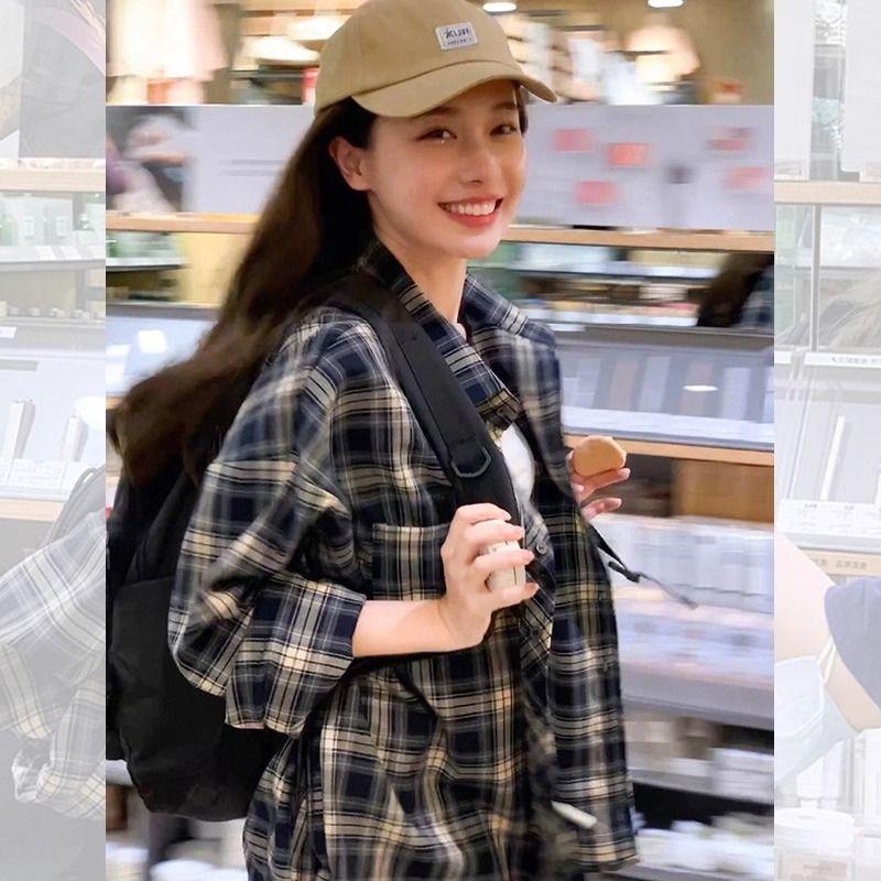 Retro Early Autumn Stylish Thin Outer Match Gingham Shirt Navy S Suggested 37.50 kg-45.00 kg
Retro Early Autumn Stylish Thin Outer Match Gingham Shirt Navy S Suggested 37.50 kg-45.00 kg