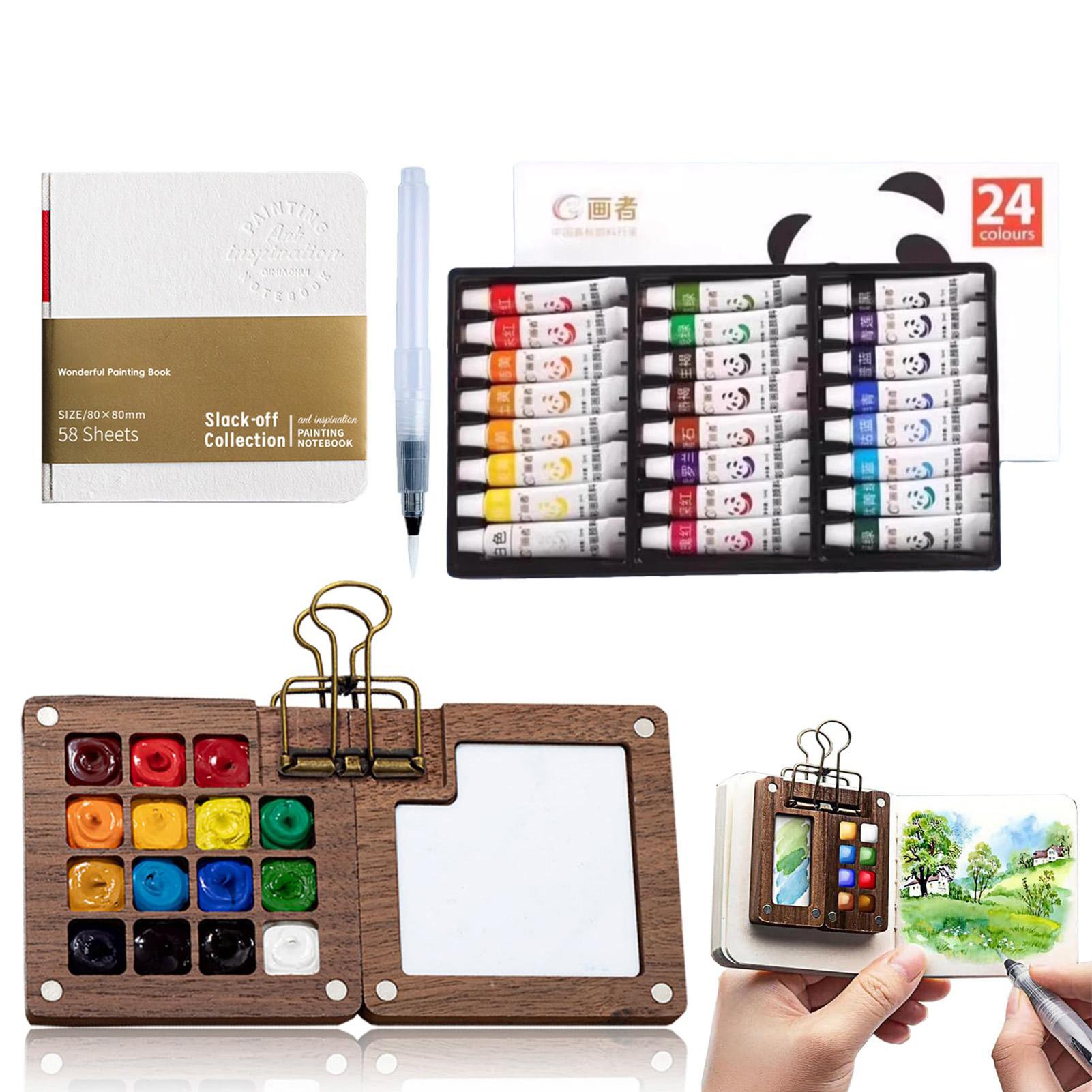 12/24 Colors Mini Watercolor Paint Set with Wooden Palette Portable Travel Painting Kit for Artists Beginners Kids Students
12/24 Colors Mini Watercolor Paint Set with Wooden Palette Portable Travel Painting Kit for Artists Beginners Kids Students