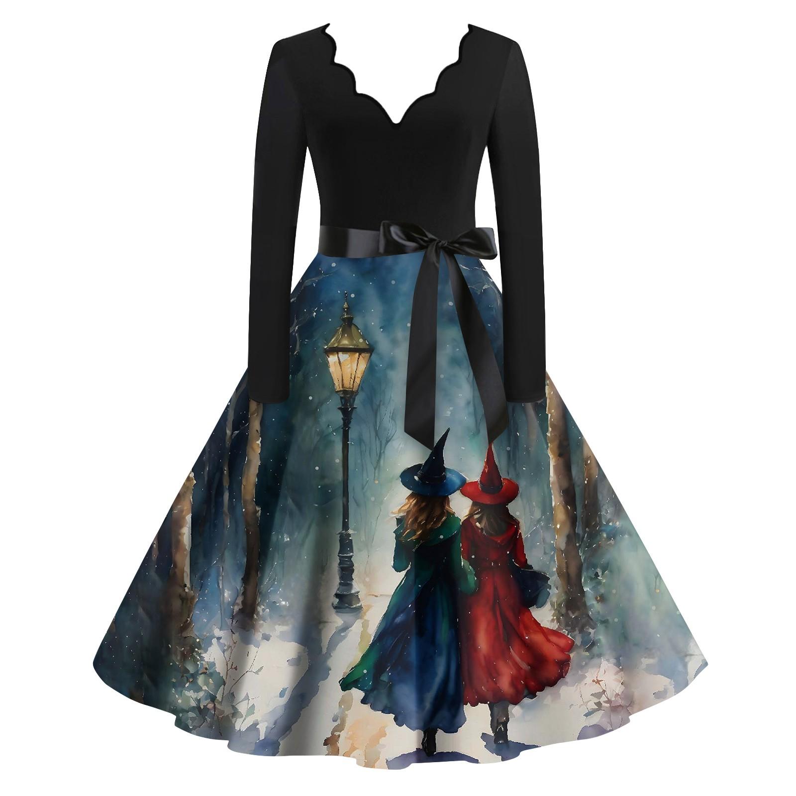 Женские повседневные модные винтажные длинные платья с длинным рукавом на Хэллоуин и графическим принтом XXL синий
Женские повседневные модные винтажные длинные платья с длинным рукавом на Хэллоуин и графическим принтом XXL синий