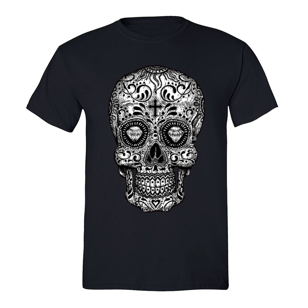 Чорна мексиканська готична футболка унісекс Dia Los Muertos із цукровим черепом у формі дня мертвих S
Чорна мексиканська готична футболка унісекс Dia Los Muertos із цукровим черепом у формі дня мертвих S