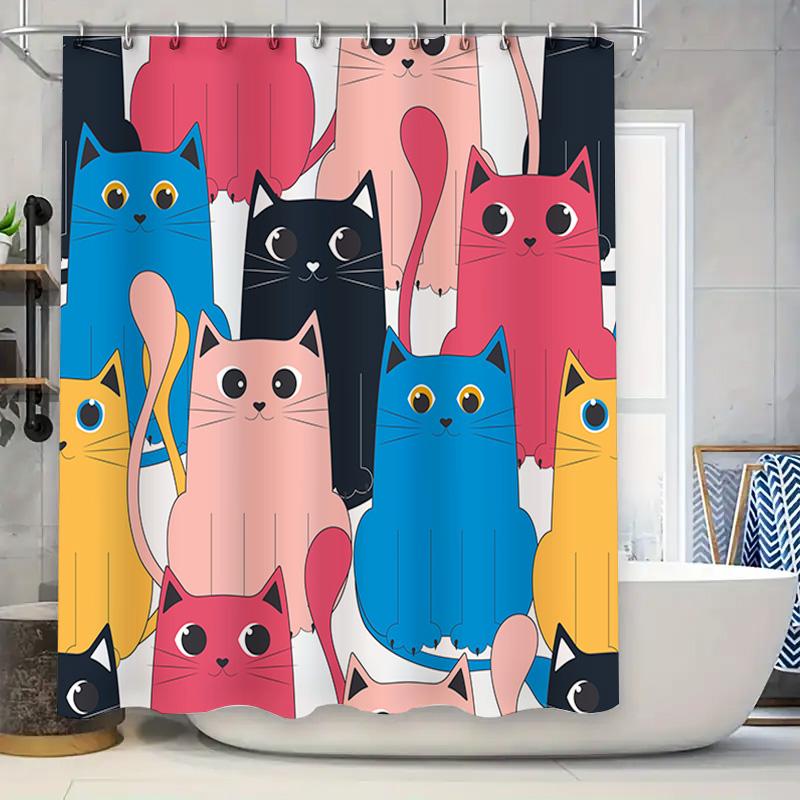 Multicolored Cats Shower Curtain Set Bathroom Decor For Kids Room Easy To Clean Fabric Waterproof Perfect Gift Idea For Cat Love W60H190(CM)-1 Pcs
Multicolored Cats Shower Curtain Set Bathroom Decor For Kids Room Easy To Clean Fabric Waterproof Perfect Gift Idea For Cat Love W60H190(CM)-1 Pcs
