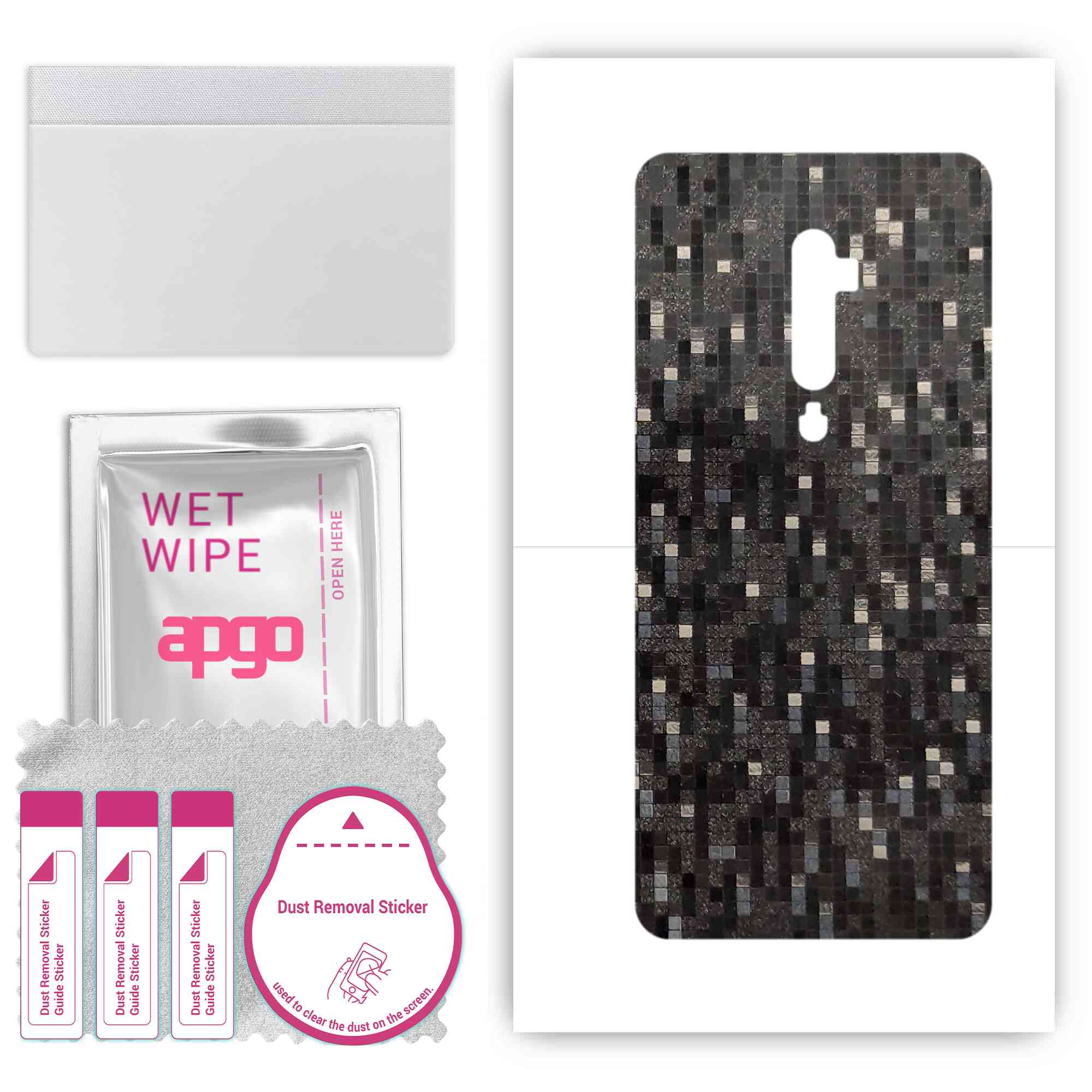 apgo Protective Skin Sticker for the back compatible with Oppo Reno 5G, Wrap Film, Foil, Vinyl - Pattern Carbon Black Pixel
apgo Protective Skin Sticker for the back compatible with Oppo Reno 5G, Wrap Film, Foil, Vinyl - Pattern Carbon Black Pixel