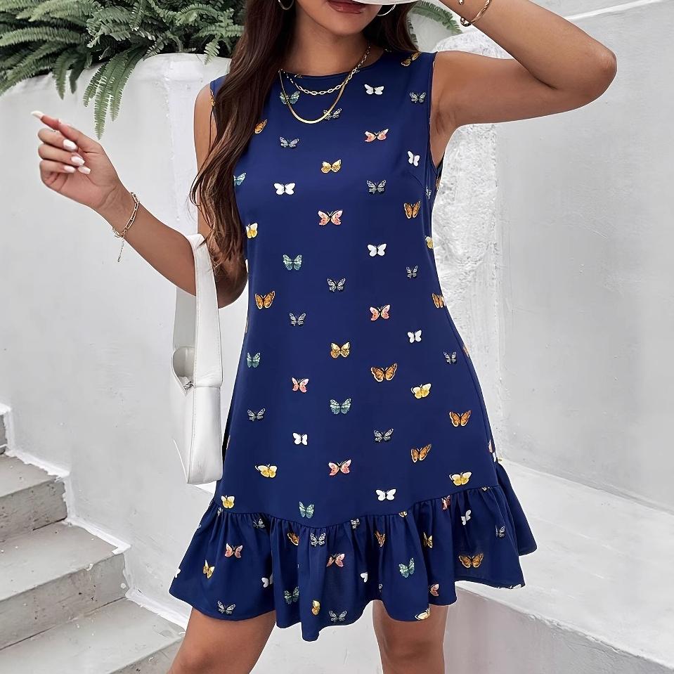 Summer Elegant Dresses for Women Loose Pleated Beach Sundress bohemia butterfly Printing Dress Ruffle sleeveless tank Mini Dress XL
Summer Elegant Dresses for Women Loose Pleated Beach Sundress bohemia butterfly Printing Dress Ruffle sleeveless tank Mini Dress XL