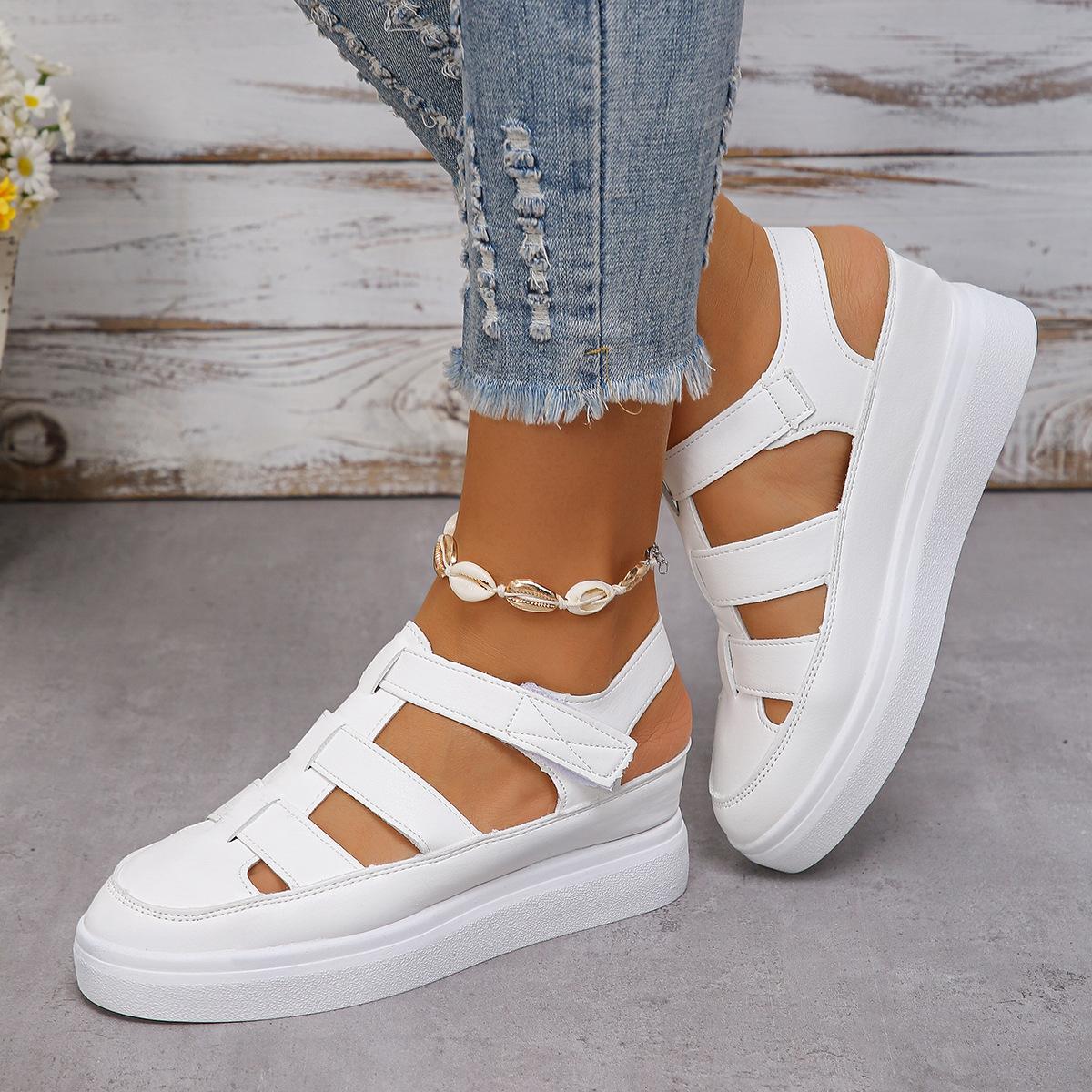 2024 summer European and American style solid color bag head back empty Velcro fashion women s large size versatile platform sandals 35 белый
2024 summer European and American style solid color bag head back empty Velcro fashion women s large size versatile platform sandals 35 белый