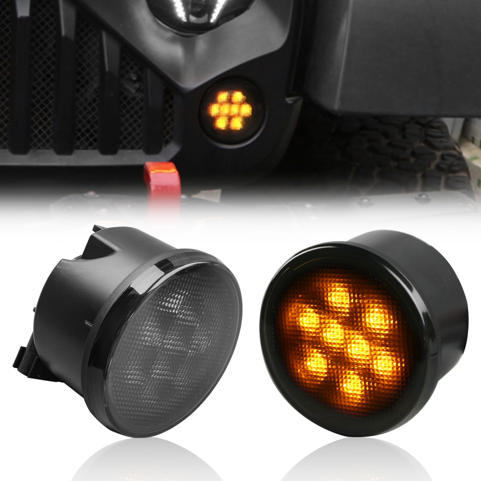 Vancroser Wrangler LED Turn Signal Front Grille Indicator Light Decoration Super Bright Lamp Beads 8 Pieces Easy Installation IP68 Waterproof High
Vancroser Wrangler LED Turn Signal Front Grille Indicator Light Decoration Super Bright Lamp Beads 8 Pieces Easy Installation IP68 Waterproof High