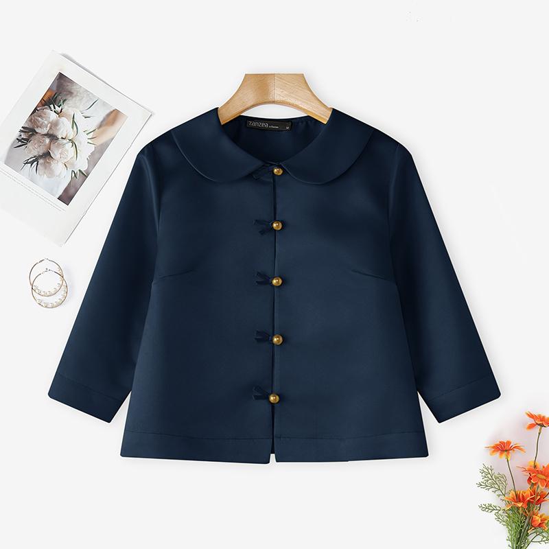 ZANZEA Women Casual Doll Collar Solid Color Loose 3/4 Sleeve Blouse 5XL темно-синього кольору
ZANZEA Women Casual Doll Collar Solid Color Loose 3/4 Sleeve Blouse 5XL темно-синього кольору