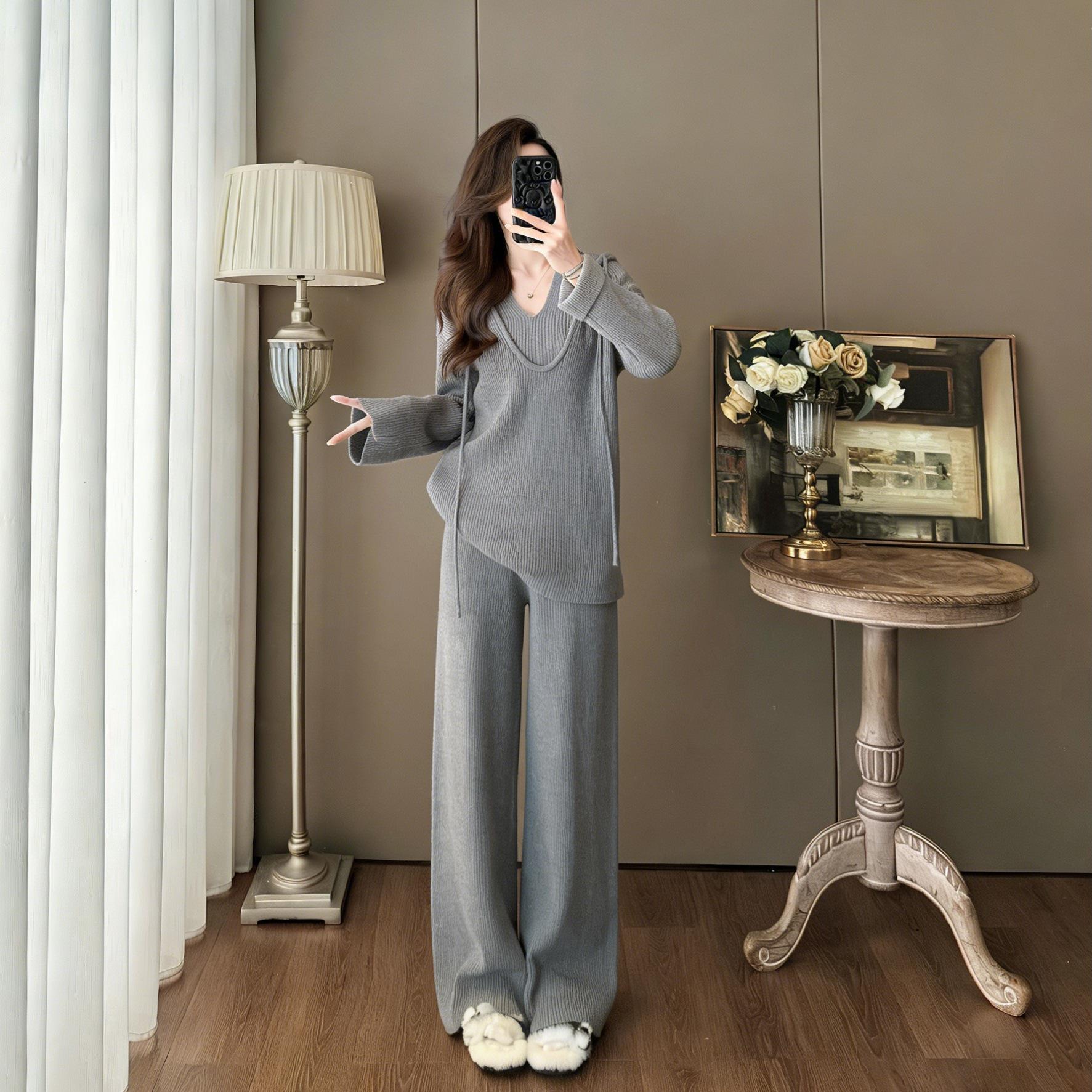 2026 Spring Women s Age-Reducing Grey Knit Three-Piece Set: Top, Vest & Wide-Leg Pants M
2026 Spring Women s Age-Reducing Grey Knit Three-Piece Set: Top, Vest & Wide-Leg Pants M