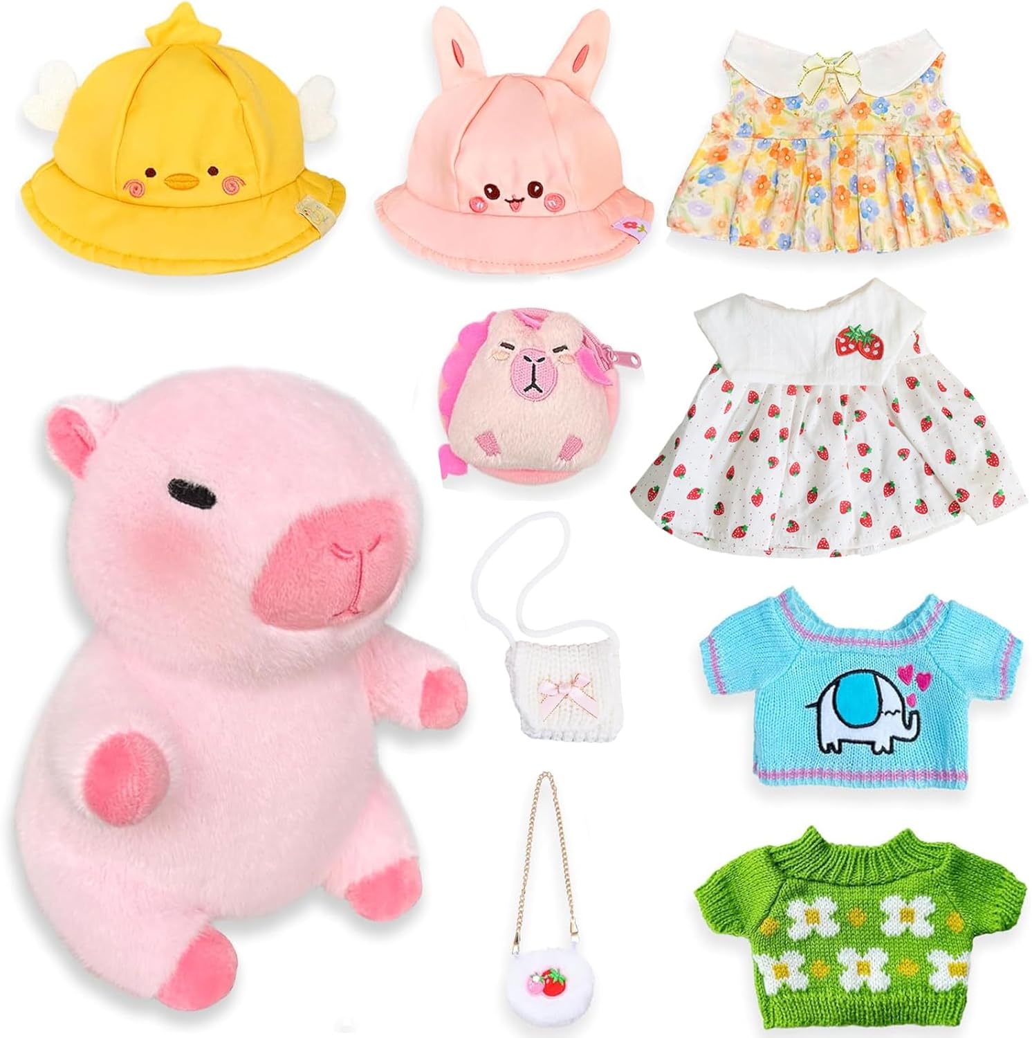 Capybara Plush Toys with Clothes Fashion Sweater DIY Capybara Doll Clothes Cartoon Accessories Dress-Up Soft Stuffed Animal Doll 22.8CM-9IN
Capybara Plush Toys with Clothes Fashion Sweater DIY Capybara Doll Clothes Cartoon Accessories Dress-Up Soft Stuffed Animal Doll 22.8CM-9IN