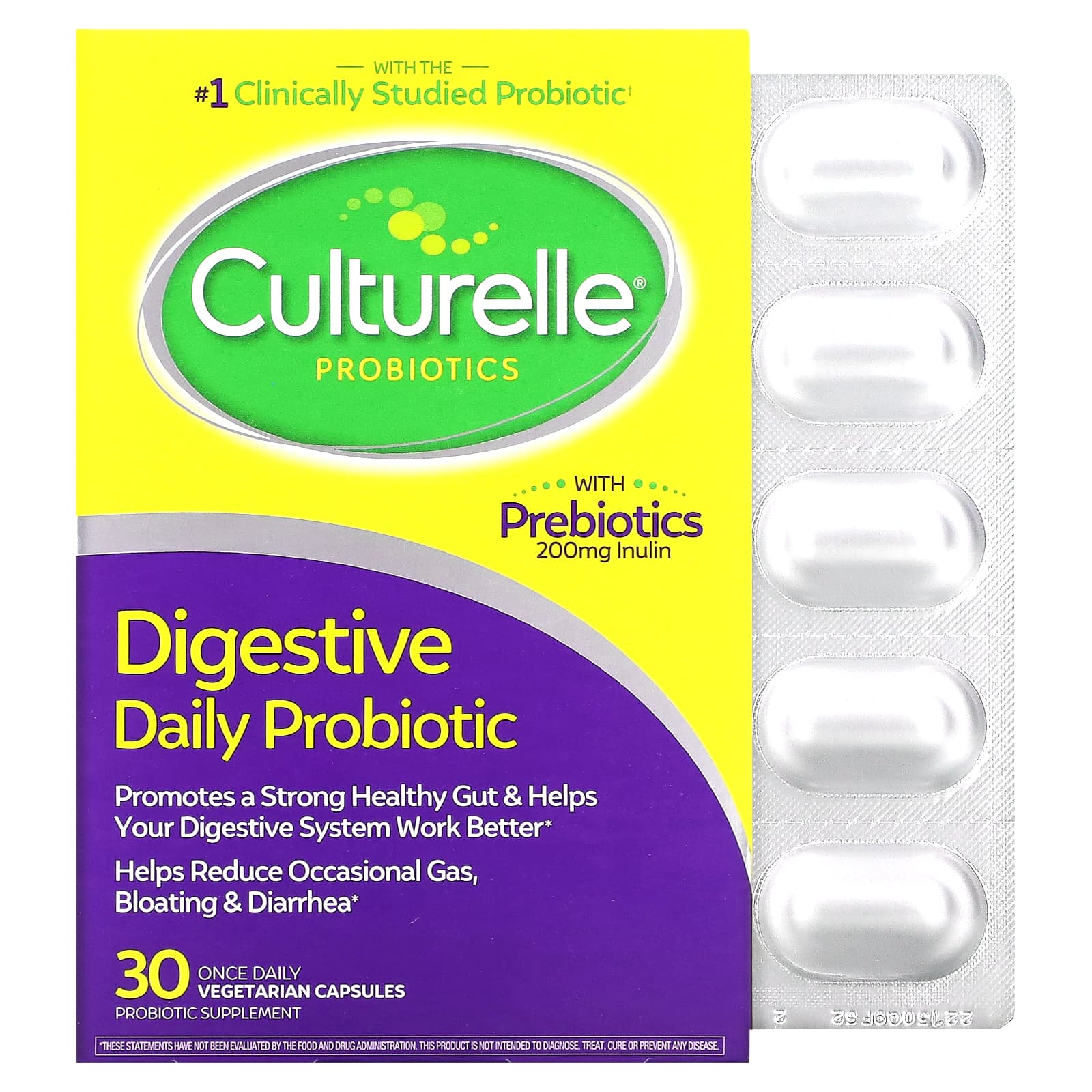 Culturelle, Probiotics, Digestive Daily Probiotic, 10 мільярдів КУО, 30 овочевих капсул, що приймаються один раз на день
Culturelle, Probiotics, Digestive Daily Probiotic, 10 мільярдів КУО, 30 овочевих капсул, що приймаються один раз на день