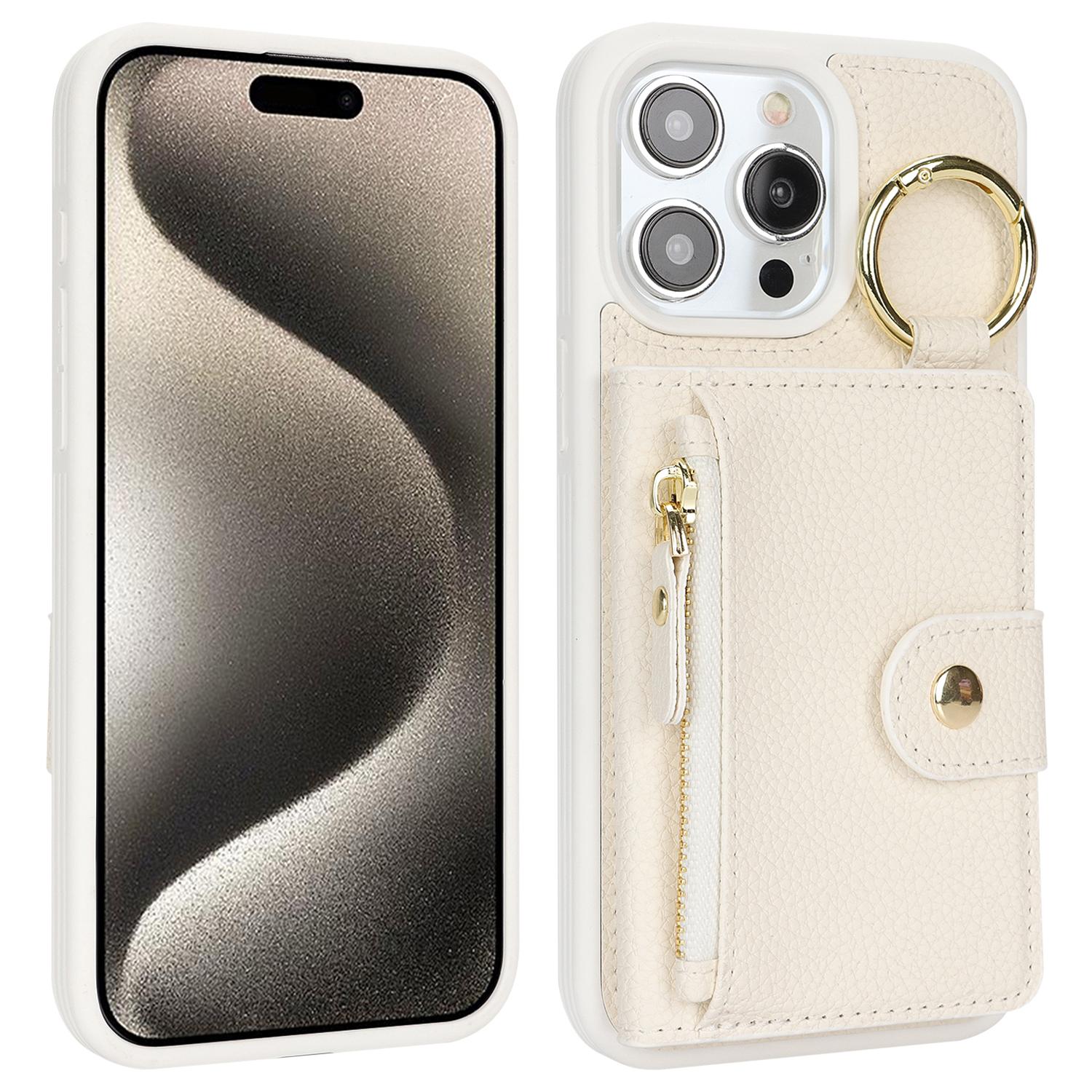 For iPhone 15 Pro Max Case Litchi Textured PU Leather+TPU Kickstand Phone Cover with Card Slot White
For iPhone 15 Pro Max Case Litchi Textured PU Leather+TPU Kickstand Phone Cover with Card Slot White