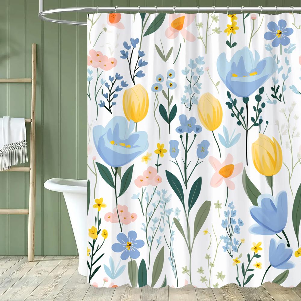 Watercolor Flower Leaves Printed Shower Curtain Partition Privacy Hanging Curtain With 12 Hooks Multiple Sizes Machine Washable W60H190(CM)-1 Pcs
Watercolor Flower Leaves Printed Shower Curtain Partition Privacy Hanging Curtain With 12 Hooks Multiple Sizes Machine Washable W60H190(CM)-1 Pcs