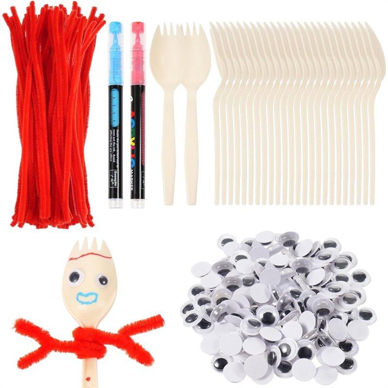 A58Z 50Sets Fork Craft Kit Include Sporks Red Pipe Cleaners Self Adhesive Googly Eyes And Marker Pens Make Your Own Craft Kit
A58Z 50Sets Fork Craft Kit Include Sporks Red Pipe Cleaners Self Adhesive Googly Eyes And Marker Pens Make Your Own Craft Kit
