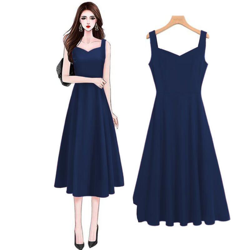 Elegant Mid-Length Korean Style A-Line Dress with Spaghetti Straps 2XL
Elegant Mid-Length Korean Style A-Line Dress with Spaghetti Straps 2XL