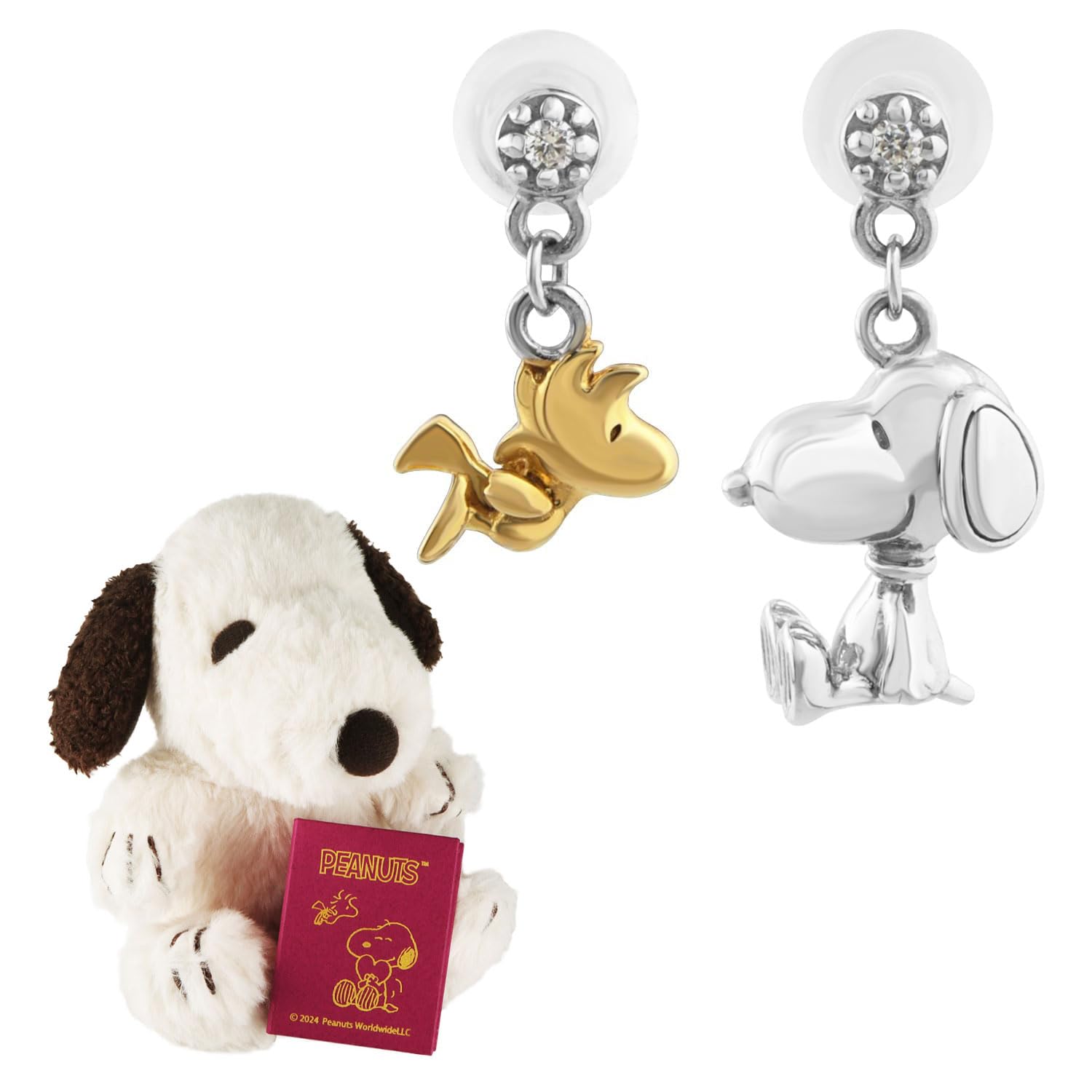 Limited stuffed toy gift set Snoopy Woodstock 3D 3D swinging asymmetrical earrings 2P for both ears Silver 925 Gold PEANUTS Official Official Goods
Limited stuffed toy gift set Snoopy Woodstock 3D 3D swinging asymmetrical earrings 2P for both ears Silver 925 Gold PEANUTS Official Official Goods