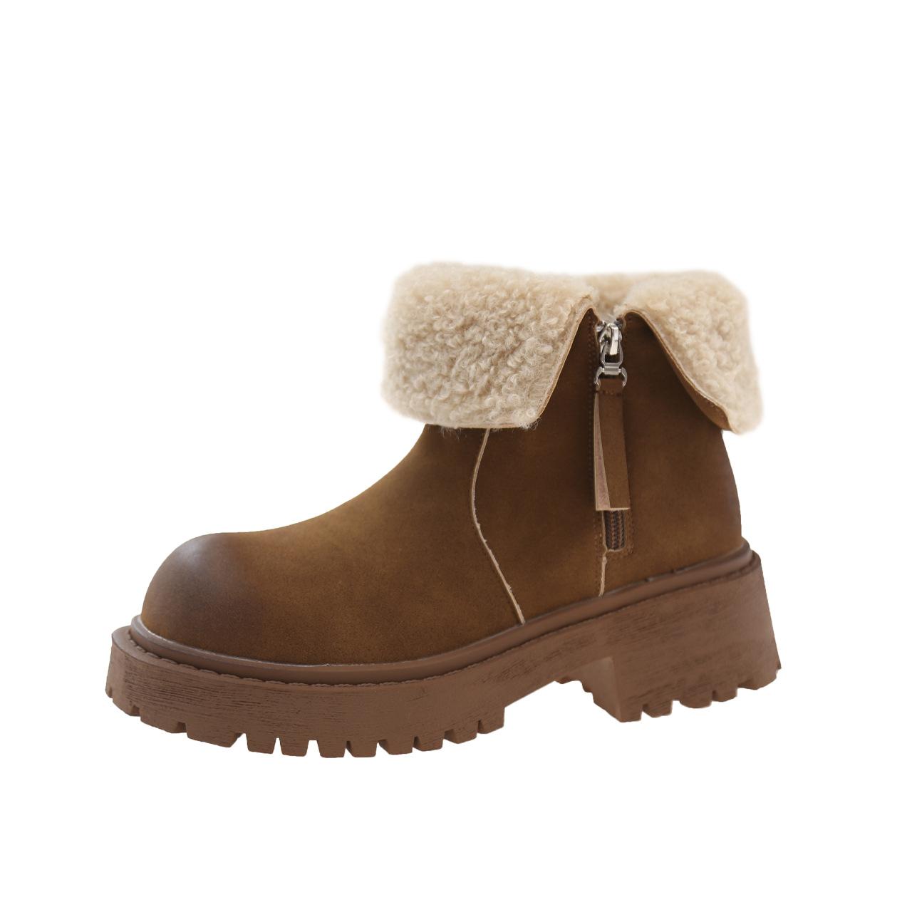 Модные зимние ботинки для женщин 2024 года, зимние туфли из овечьей шерсти и хлопка, толстая подошва, интегрированный мех, северо-восточные большие хлопковые туфли 35 верблюд
Модные зимние ботинки для женщин 2024 года, зимние туфли из овечьей шерсти и хлопка, толстая подошва, интегрированный мех, северо-восточные большие хлопковые туфли 35 верблюд