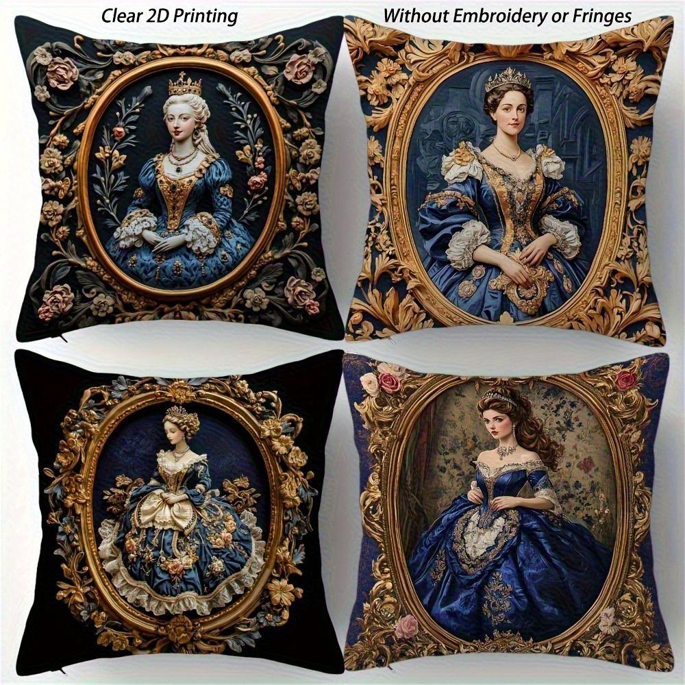 Vintage Royal Portrait Pillowcase - Baroque Frame & Noble Lady Print Pillow Cover for Sofa Bedroom Living Room 4PC-45x45cm
Vintage Royal Portrait Pillowcase - Baroque Frame & Noble Lady Print Pillow Cover for Sofa Bedroom Living Room 4PC-45x45cm