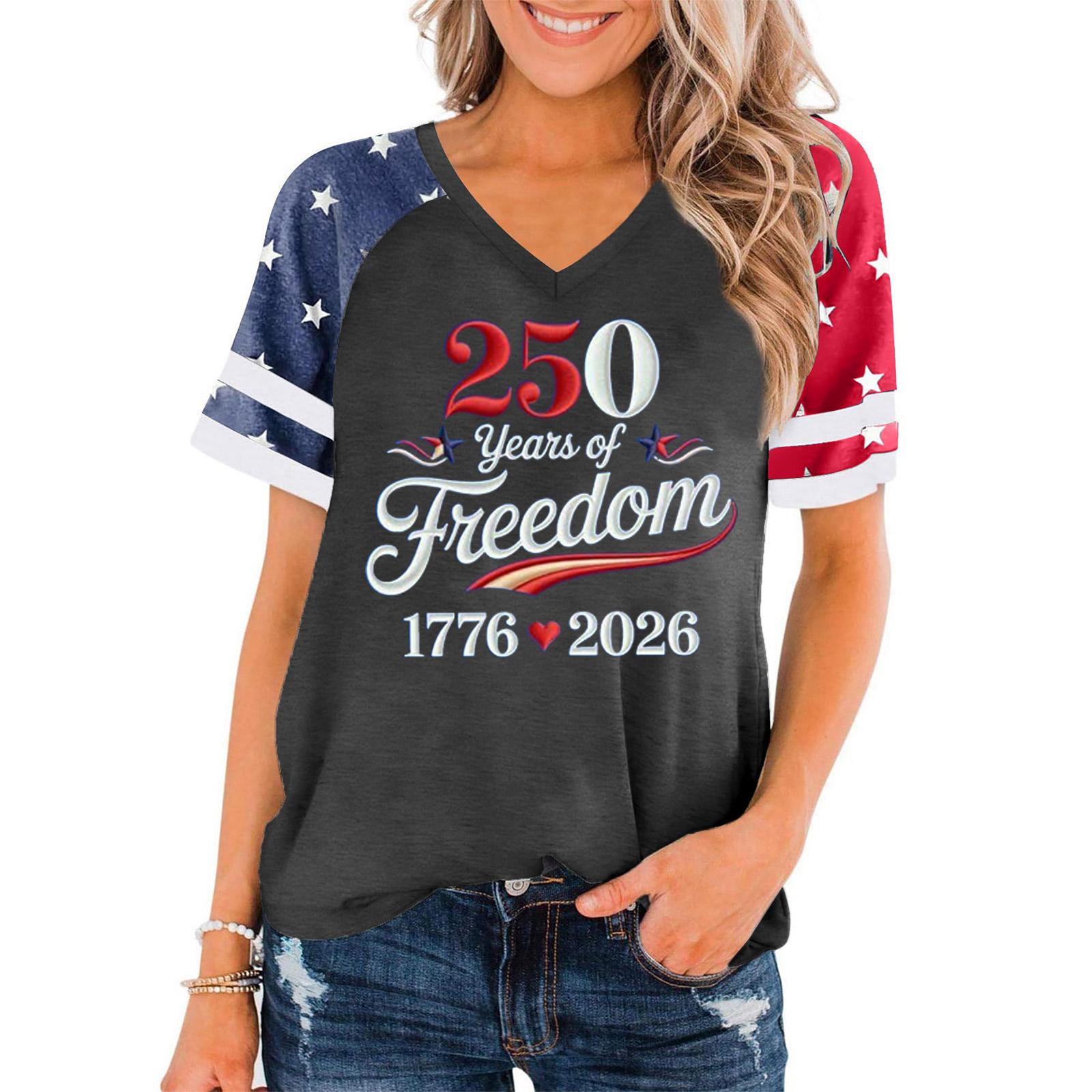 Women s Casual V Neck Short Sleeve Pullover T Shirt Independence Day Graphic Tee 250 Years of Freedom 1776 2026 Commemorative Top S
Women s Casual V Neck Short Sleeve Pullover T Shirt Independence Day Graphic Tee 250 Years of Freedom 1776 2026 Commemorative Top S