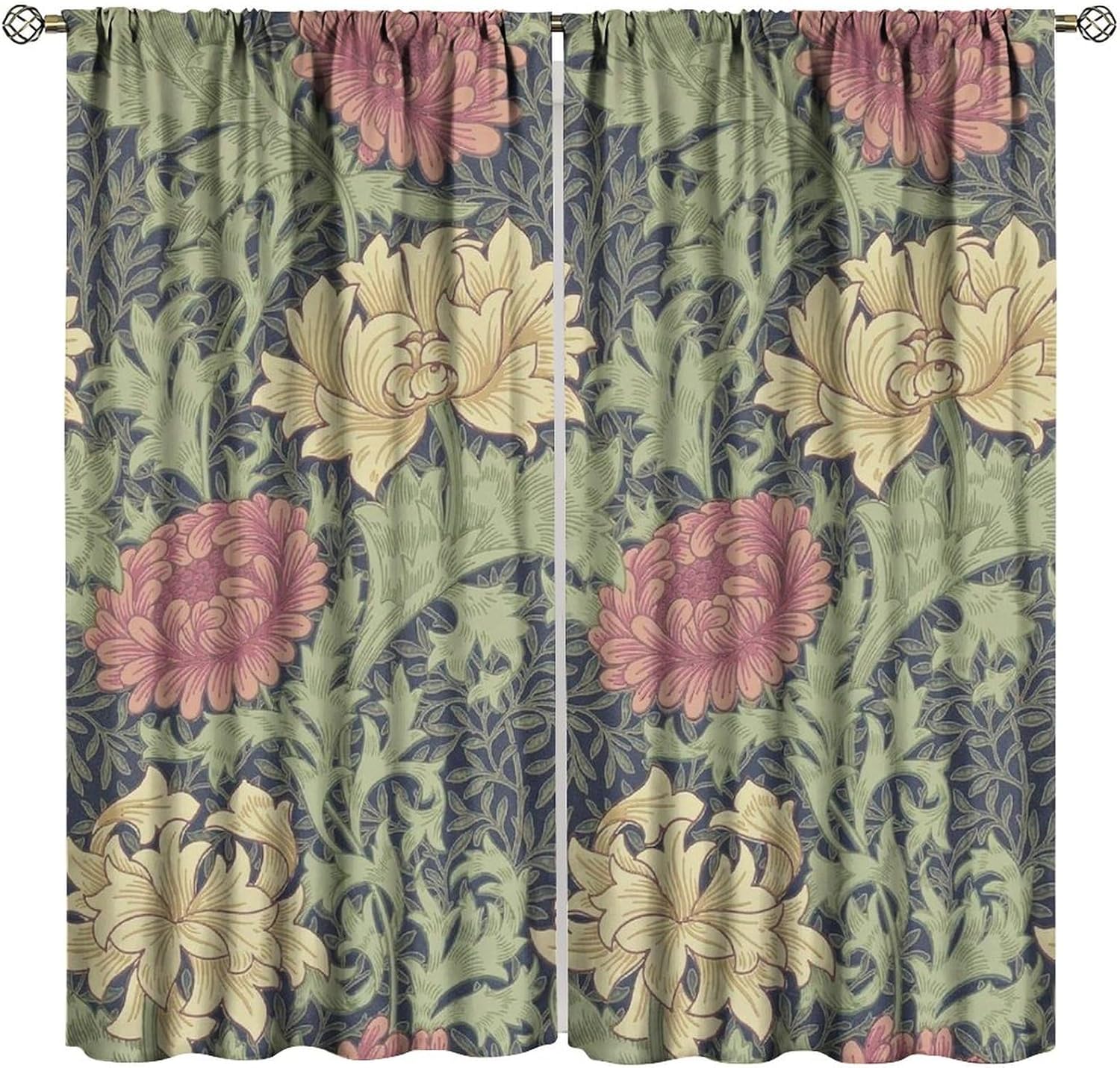 Vintage Floral Bohemia Blackout Curtains Plant Flowers Boho William Morris Style Window Drapes for Living Room Bedroom 42 W X 100*130 Rod Pocket 1pcs
Vintage Floral Bohemia Blackout Curtains Plant Flowers Boho William Morris Style Window Drapes for Living Room Bedroom 42 W X 100*130 Rod Pocket 1pcs