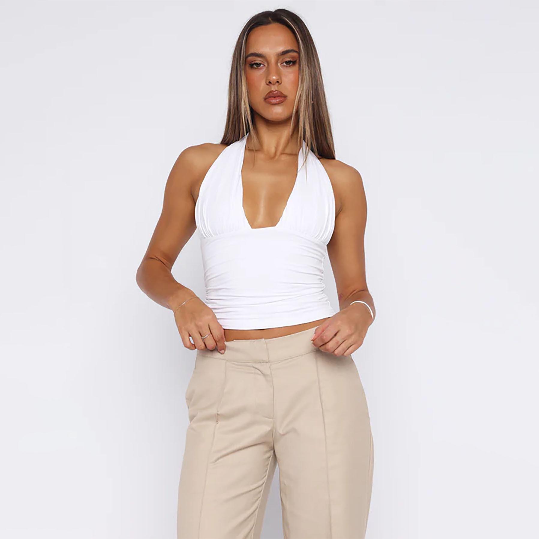 European & American Halter V-neck Backless Lace-up Tank Top - Women s Spring/Summer Fashion. Medium білий
European & American Halter V-neck Backless Lace-up Tank Top - Women s Spring/Summer Fashion. Medium білий