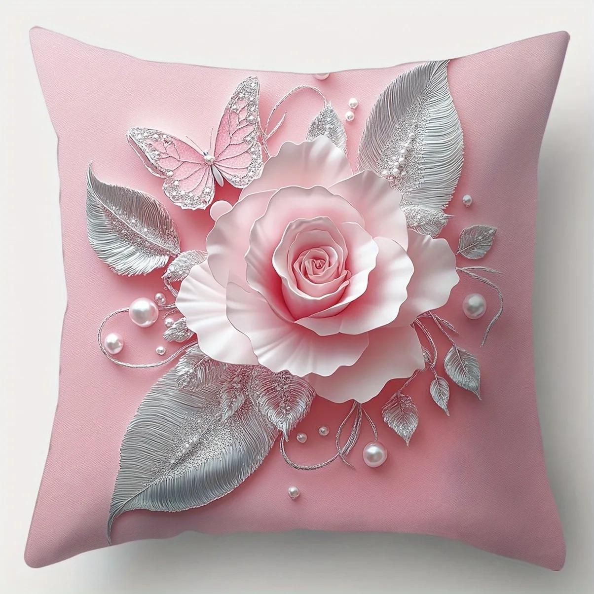 Home Decor Pink Roses & Butterflies Pillow Covers Pattern Cushion Cover Suitable For Sofa Bedroom Car Pillow Cover 16x16Inch
Home Decor Pink Roses & Butterflies Pillow Covers Pattern Cushion Cover Suitable For Sofa Bedroom Car Pillow Cover 16x16Inch