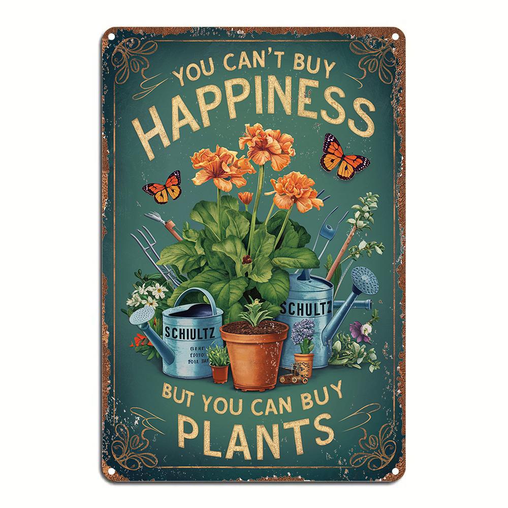 Vintage Iron Garden Wall Art Sign You Cant Buy Happiness But You Can Plants Rustic Weatherproof Metal Decor with Potted aluminum 20x30cm
Vintage Iron Garden Wall Art Sign You Cant Buy Happiness But You Can Plants Rustic Weatherproof Metal Decor with Potted aluminum 20x30cm