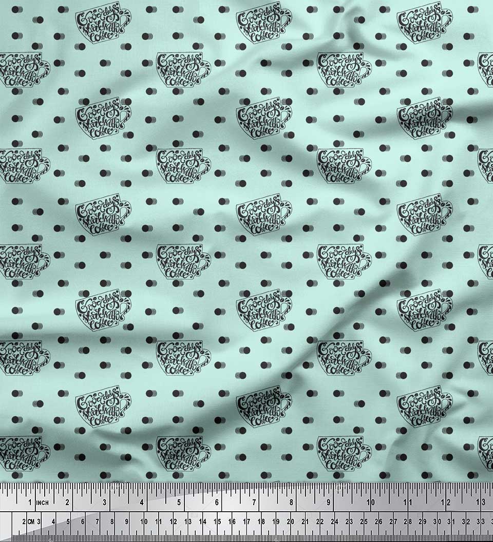 Тканина Soimoi Blue Japan Crepe Satin Dot & Good Day Start With Coffee Text Print Швейна тканина метр 42 дюйма 42 Inch Wide - Poly Crepe зелений
Тканина Soimoi Blue Japan Crepe Satin Dot & Good Day Start With Coffee Text Print Швейна тканина метр 42 дюйма 42 Inch Wide - Poly Crepe зелений
