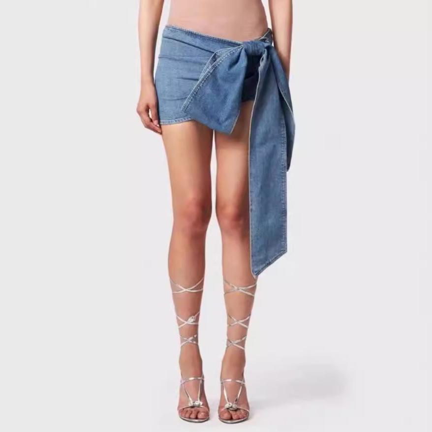European & American Niche Bow-Accent High-Waist Denim Skirt: Trendy Summer Ribbon Style S синий
European & American Niche Bow-Accent High-Waist Denim Skirt: Trendy Summer Ribbon Style S синий
