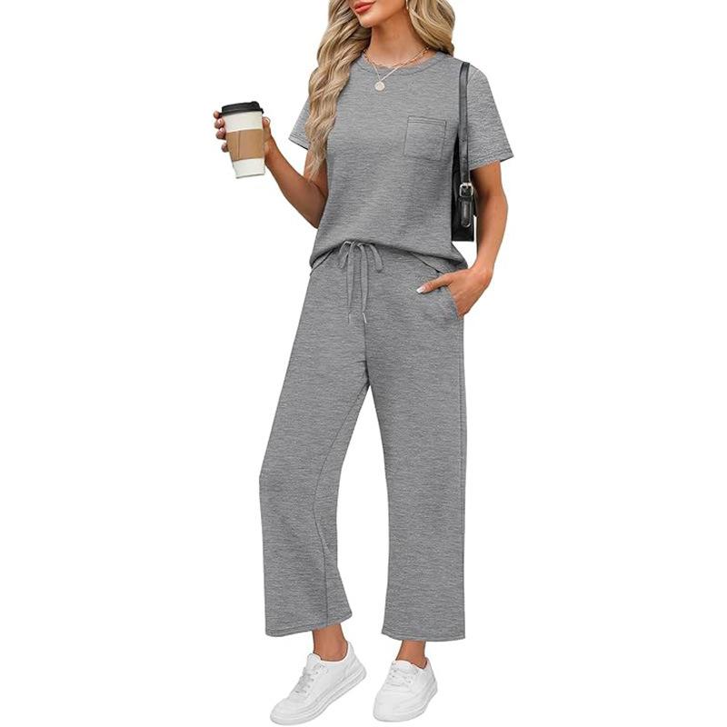 2-piece Set Women s Casual Summer Travel Vacation Clothing Short-sleeved Wide-leg Pants Casual Suit Solid Color XS бежевий
2-piece Set Women s Casual Summer Travel Vacation Clothing Short-sleeved Wide-leg Pants Casual Suit Solid Color XS бежевий