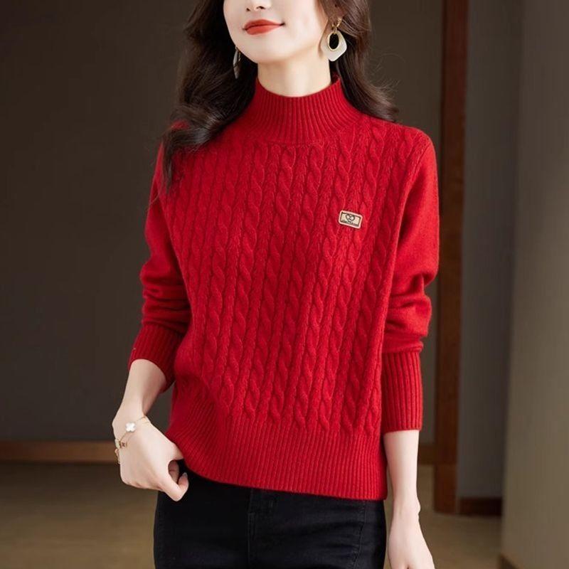 Женский свитер с полувысоким воротником, свободного и короткого стиля, осенне-зимний внутренний топ, утолщенная вязаная базовая рубашка XL красный
Женский свитер с полувысоким воротником, свободного и короткого стиля, осенне-зимний внутренний топ, утолщенная вязаная базовая рубашка XL красный