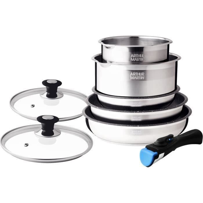 SHOT CASE - Batterie de cuisine Arthur Martin AM2493 8 pieces - Acier Inoxydable - Poignée amovible - Tous feux dont induction
SHOT CASE - Batterie de cuisine Arthur Martin AM2493 8 pieces - Acier Inoxydable - Poignée amovible - Tous feux dont induction
