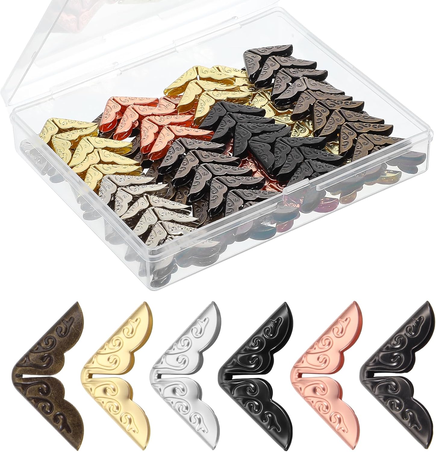 120 Counts Vintage Metal Book Corner Protectors Antique Brass Decorative Reinforcing Corners for Albums & Hardcover Books
120 Counts Vintage Metal Book Corner Protectors Antique Brass Decorative Reinforcing Corners for Albums & Hardcover Books