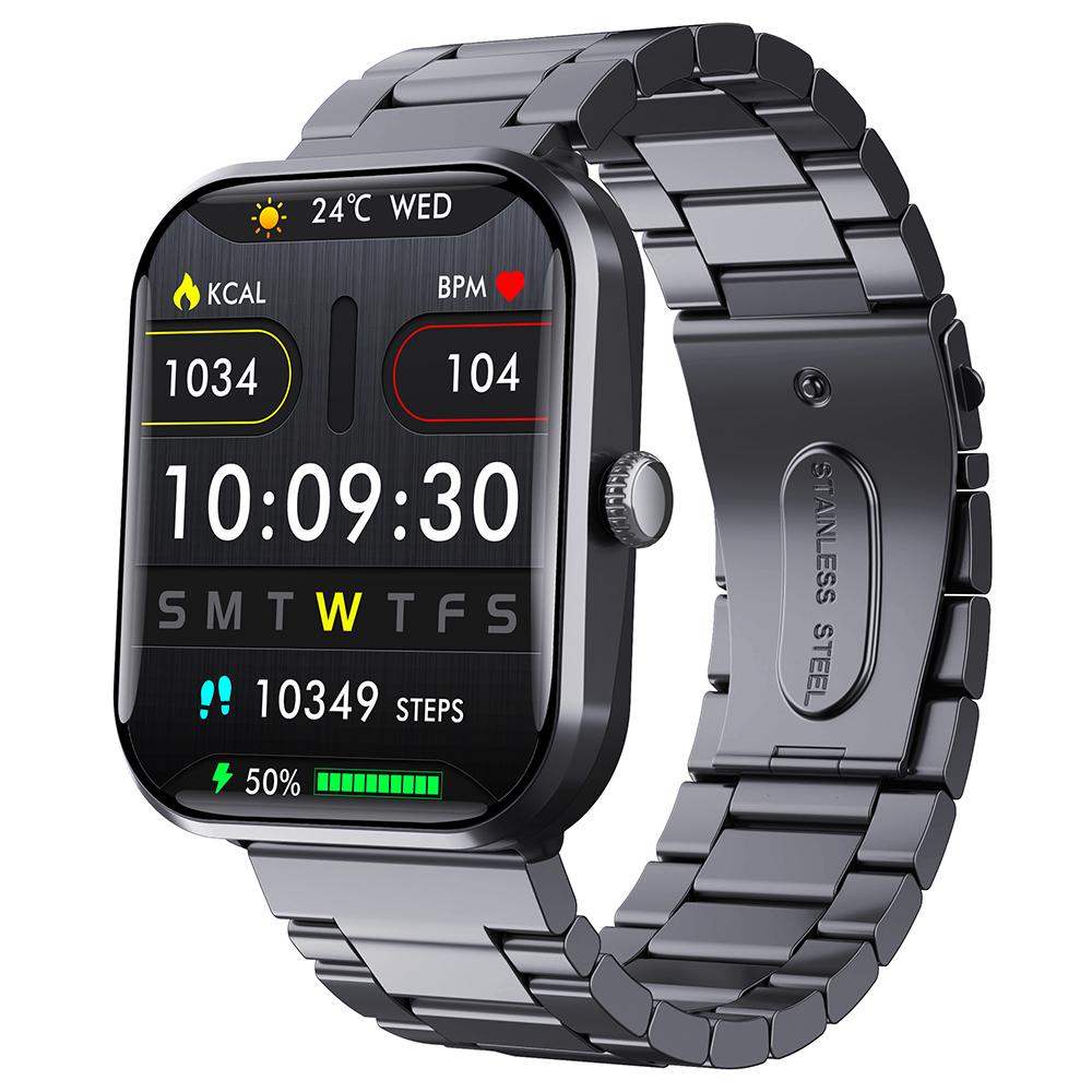 F96 Smart Watch SOS Bluetooth-compatible Call Bracelet Blood Sugar Monitoring Fitness Tracker (Steel Strap) Black
F96 Smart Watch SOS Bluetooth-compatible Call Bracelet Blood Sugar Monitoring Fitness Tracker (Steel Strap) Black