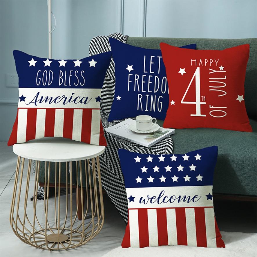 Independence Day Cushion Sofa Office Printed Linen Pillow Cover Cushion Cover Does Not Include Pillow Core 45*45cm
Independence Day Cushion Sofa Office Printed Linen Pillow Cover Cushion Cover Does Not Include Pillow Core 45*45cm