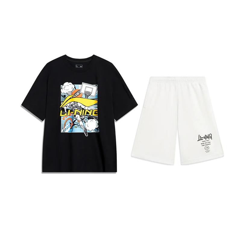 Li-Ning Топ-пуловер свободного кроя с круглым вырезом и короткими рукавами с принтом букв. Модный, универсальный, удобный. Повседневный спортивный костюм. AHSU805-1+AKST593-7 S
Li-Ning Топ-пуловер свободного кроя с круглым вырезом и короткими рукавами с принтом букв. Модный, универсальный, удобный. Повседневный спортивный костюм. AHSU805-1+AKST593-7 S