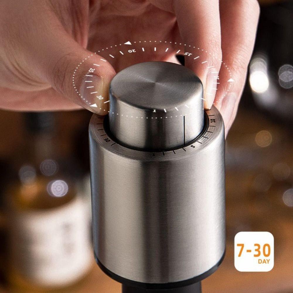Stainless Steel Vacuum Wine Stoppers with Time Scale Press Type Wine Bottle Stoppers Silver Reusable Wine Preserver Home
Stainless Steel Vacuum Wine Stoppers with Time Scale Press Type Wine Bottle Stoppers Silver Reusable Wine Preserver Home