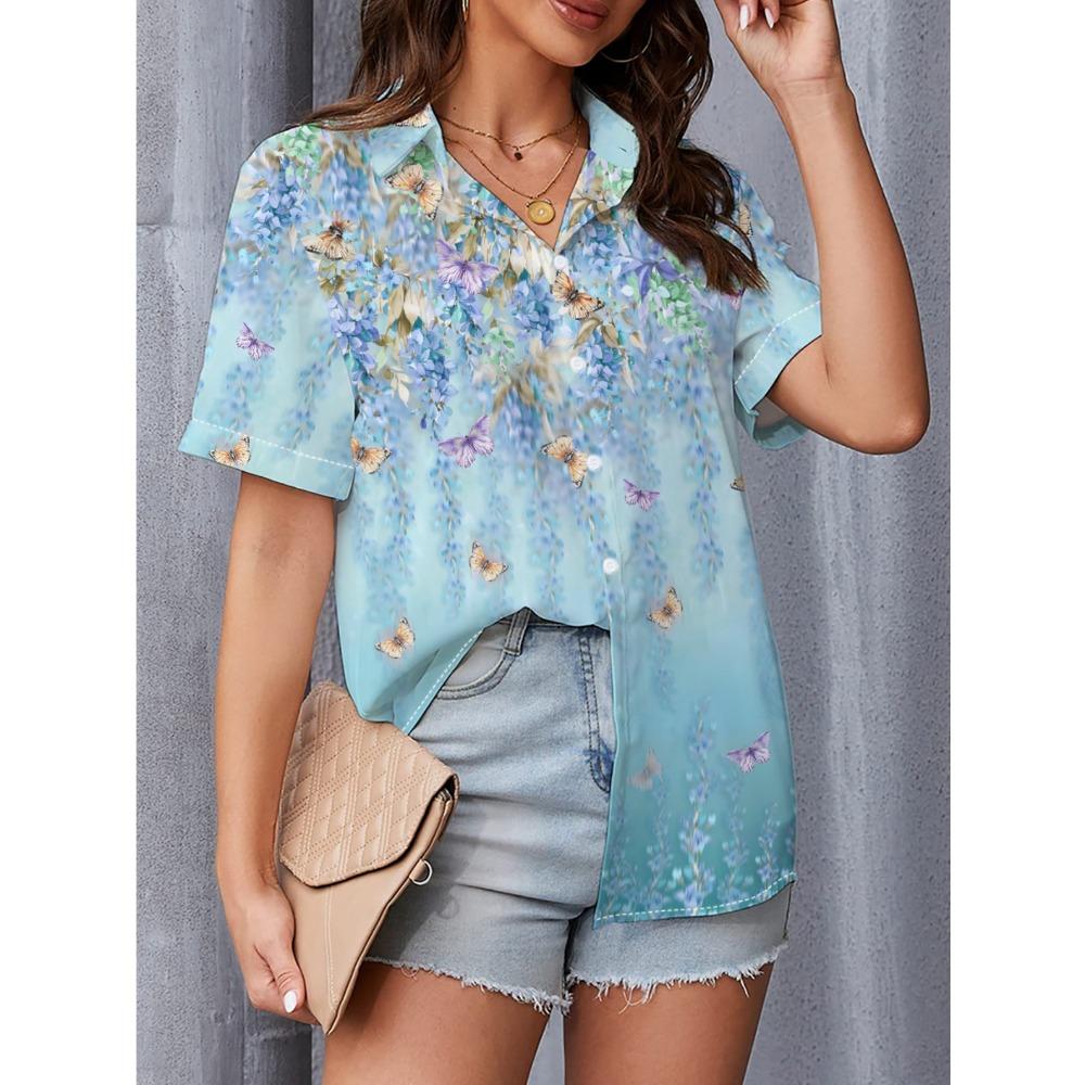 Butterfly Dance Floral Stream Shirt for Women, Summer Fresh Loose Breathable Short-Sleeve Blouse XL
Butterfly Dance Floral Stream Shirt for Women, Summer Fresh Loose Breathable Short-Sleeve Blouse XL
