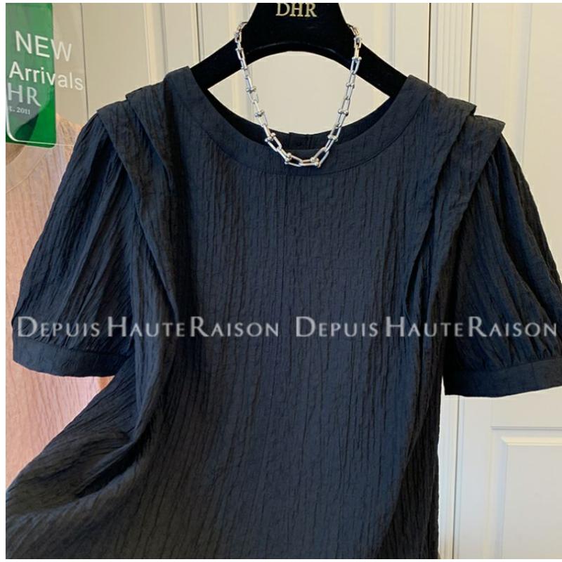 Pleated Textured Short-sleeved Shirt for Women with Designer Tops L чорний
Pleated Textured Short-sleeved Shirt for Women with Designer Tops L чорний