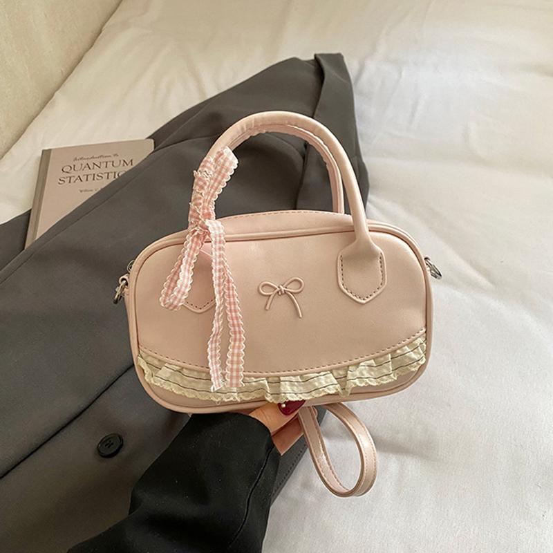 Korean Bow Decor Handbag For Women Creative Shoulder Bag Cute Ruffle Trim Crossbody Bag Vintage Lolita Style Zipper Boston Purse 21x7.5x13CM рожевий
Korean Bow Decor Handbag For Women Creative Shoulder Bag Cute Ruffle Trim Crossbody Bag Vintage Lolita Style Zipper Boston Purse 21x7.5x13CM рожевий