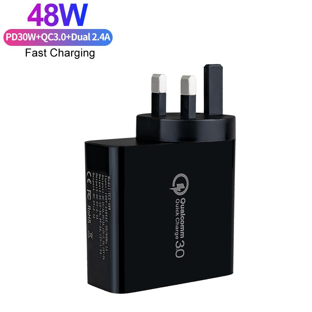 US EU UK AU Plug Fast Charging 48W PD 30W+QC3.0+2.4A USB 4 Port Type C Wall Charger for IPhone Samsung US
US EU UK AU Plug Fast Charging 48W PD 30W+QC3.0+2.4A USB 4 Port Type C Wall Charger for IPhone Samsung US