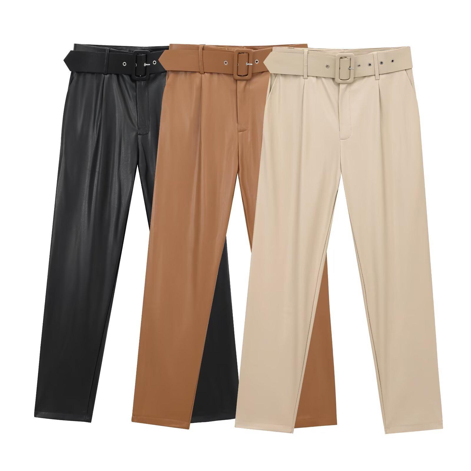 2025 Spring Women s Elegant Slim Fit High Waist Faux Leather Pants with Belt Extra Small
2025 Spring Women s Elegant Slim Fit High Waist Faux Leather Pants with Belt Extra Small