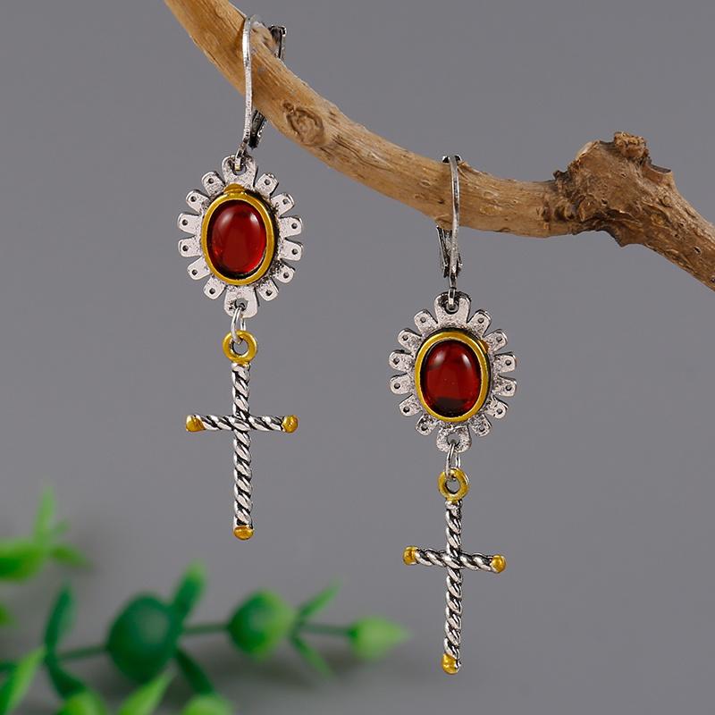 Дизайн в виде цветка и креста с овальной формой, декор из искусственных кристаллов, висячие серьги в стиле ретро, простой стиль, нежный женский подарок красный
Дизайн в виде цветка и креста с овальной формой, декор из искусственных кристаллов, висячие серьги в стиле ретро, простой стиль, нежный женский подарок красный