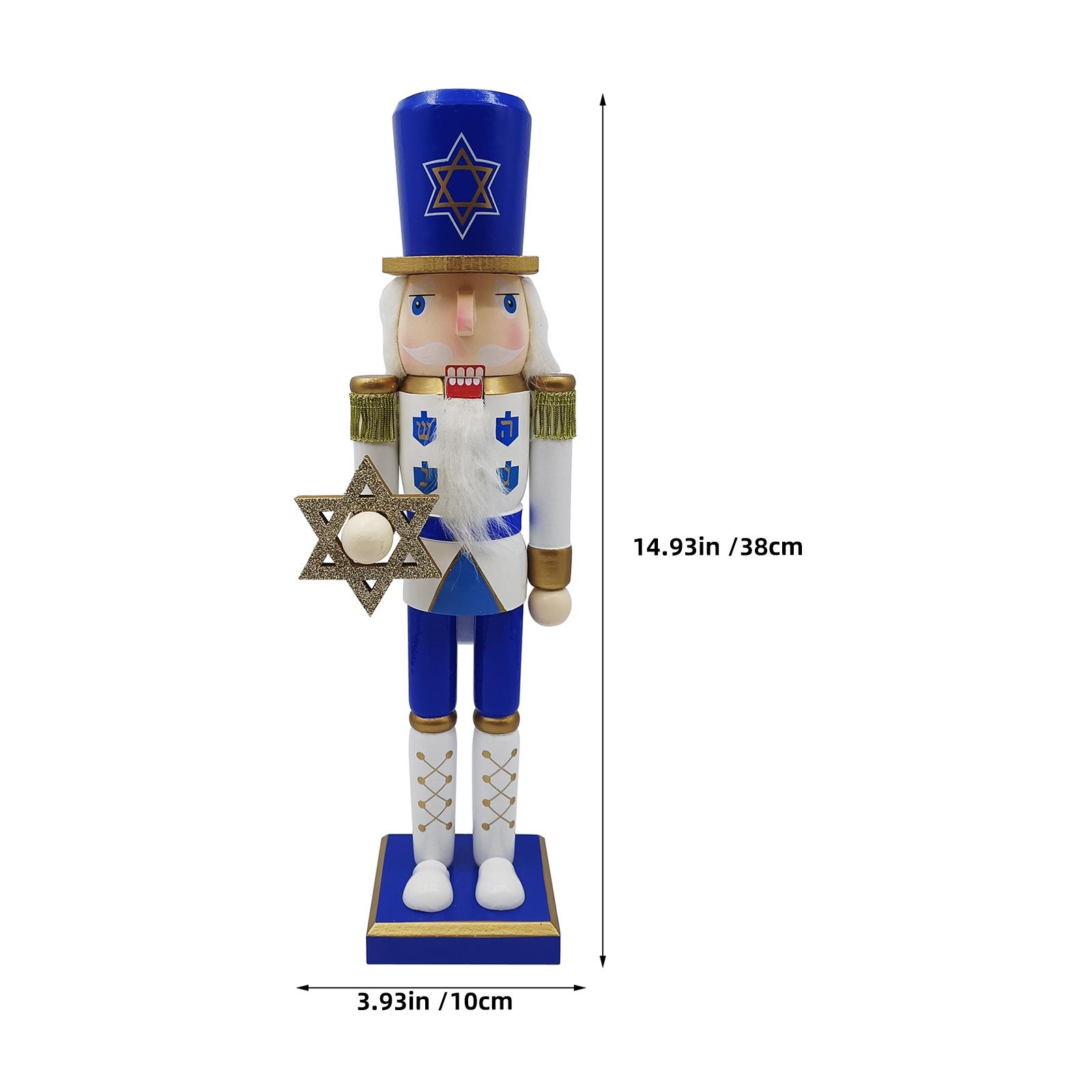 38 Cm Nutcracker Soldier Blue White Judaica Hanukkah Christmas Tabletop Decor Wooden Traditional Judaica Holiday Mantelpiece
38 Cm Nutcracker Soldier Blue White Judaica Hanukkah Christmas Tabletop Decor Wooden Traditional Judaica Holiday Mantelpiece