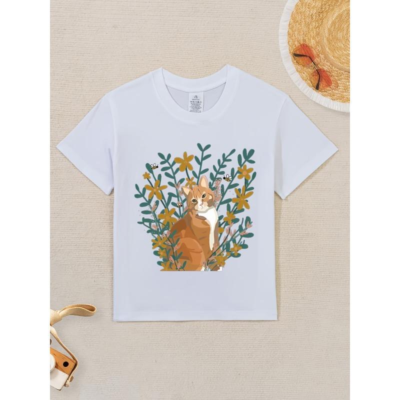 European sizes Kids Cute Orange Tabby Cat & Floral Print T-Shirt - Soft Breathable Short Sleeve Round Neck Top with Cat & Green Foliage Design 98cm белый
European sizes Kids Cute Orange Tabby Cat & Floral Print T-Shirt - Soft Breathable Short Sleeve Round Neck Top with Cat & Green Foliage Design 98cm белый