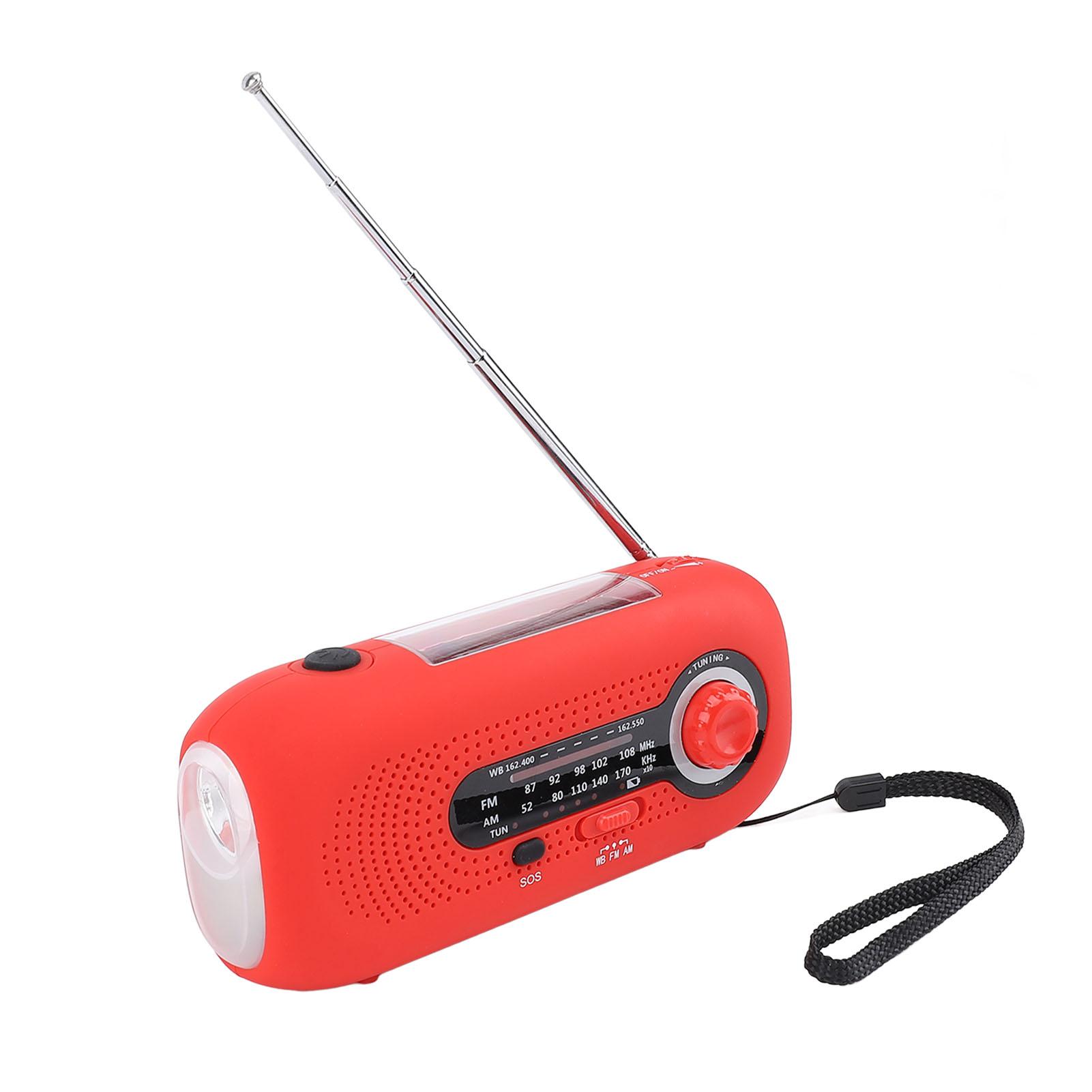 Solar Weather Radio with 1W 5LED 3 Levels Flashlight 4 Light Modes SOS Hand Crank Type C Charging 2000mAh Battery Powered Emergency Weather Radio
Solar Weather Radio with 1W 5LED 3 Levels Flashlight 4 Light Modes SOS Hand Crank Type C Charging 2000mAh Battery Powered Emergency Weather Radio