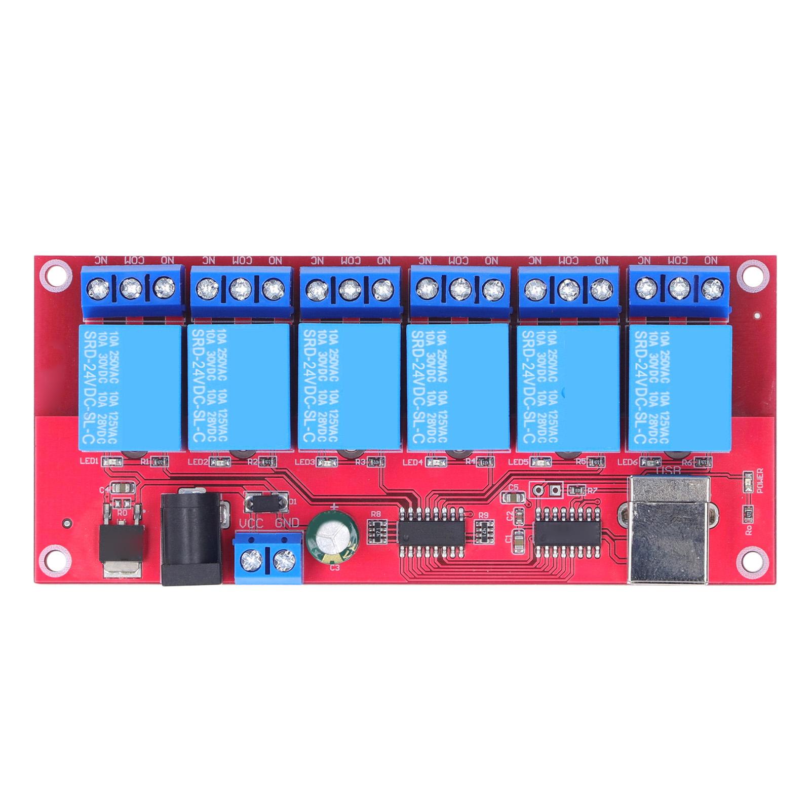 6 Channel USB Relay Module Modes Adjustable HID Drive Free USB Relay Board for Home Farm 24V
6 Channel USB Relay Module Modes Adjustable HID Drive Free USB Relay Board for Home Farm 24V